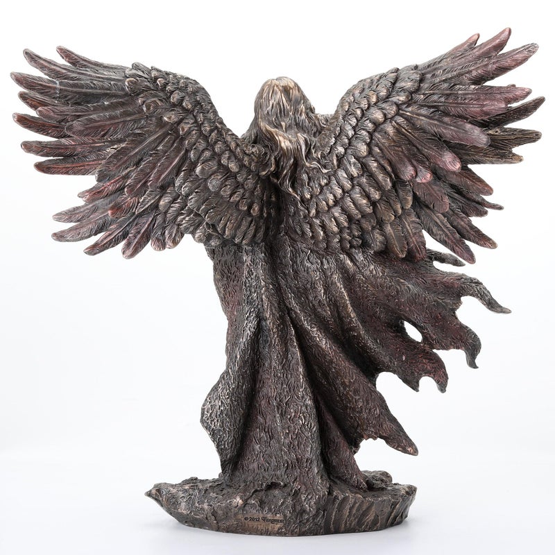 Unicorn Studio WU75976A4 Guardian Angel Statue in 6 Winged with Sword and Serpent, 11-inch Cold Cast Bronze - Image 3